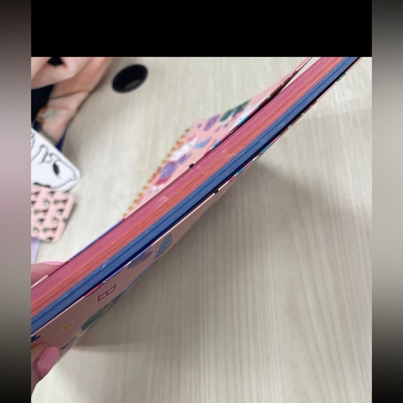 Clementine Cats in School Patterned Pink Hard Cover Spiral Notebook NEW - Picture 2 of 6